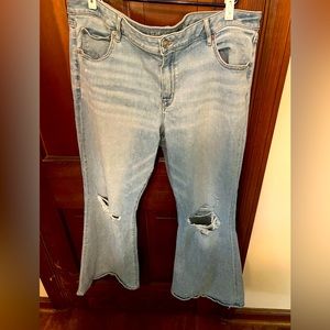 American Eagle distressed flare jeans